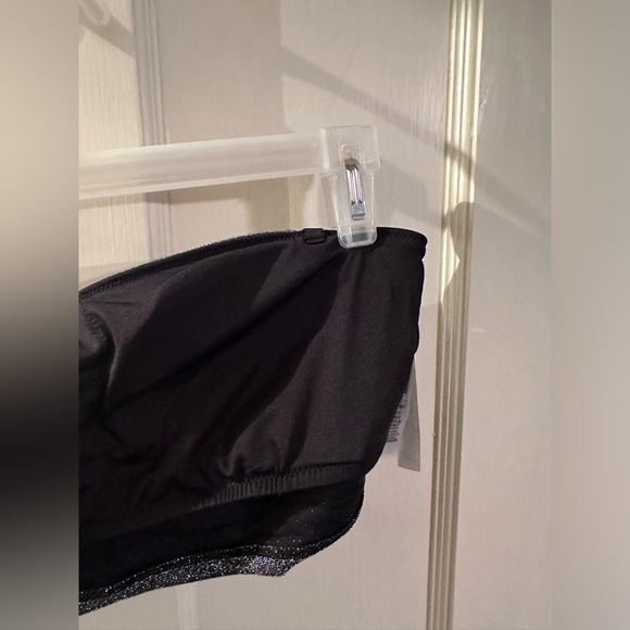 Pink by Victoria Secret black sparkly bando lined bikini top with straps - Picture 6 of 6